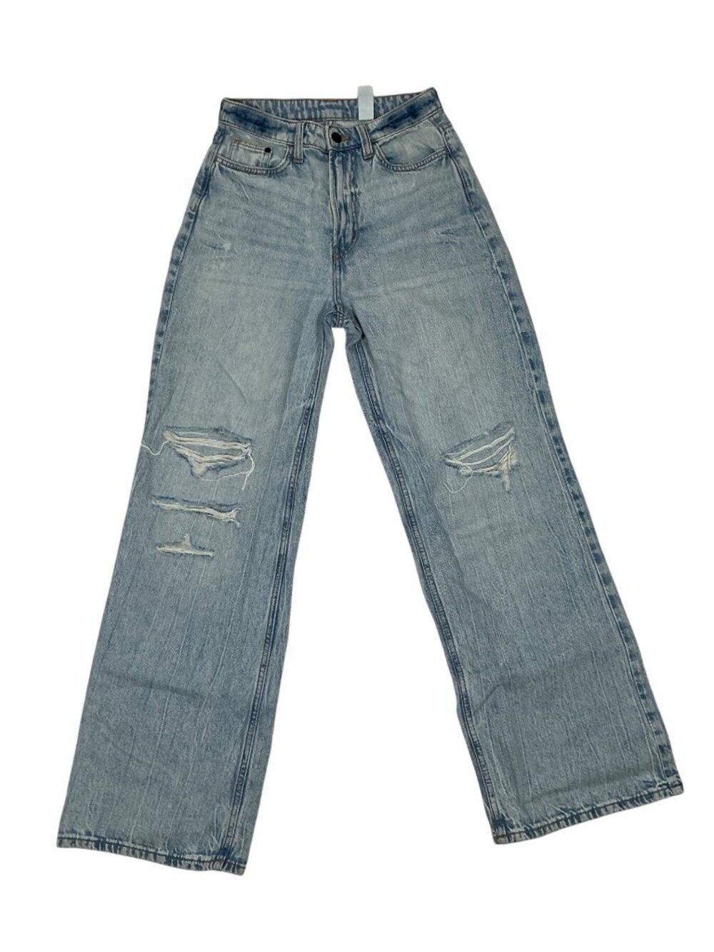 H&M &Denim Women’s High-Waist Straight Leg Jeans | Light Blue | Size 2